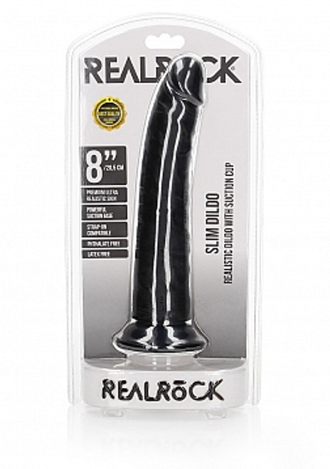 Real Rock "8 Slim Dildo Black