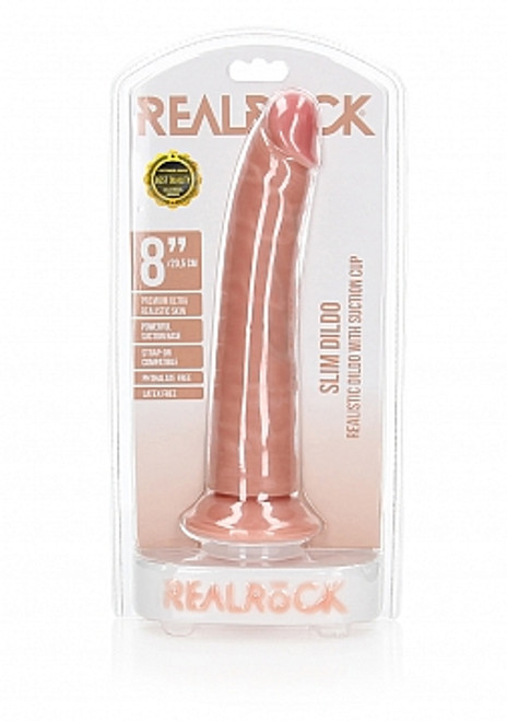 Real Rock 8" Slim Dildo Flesh