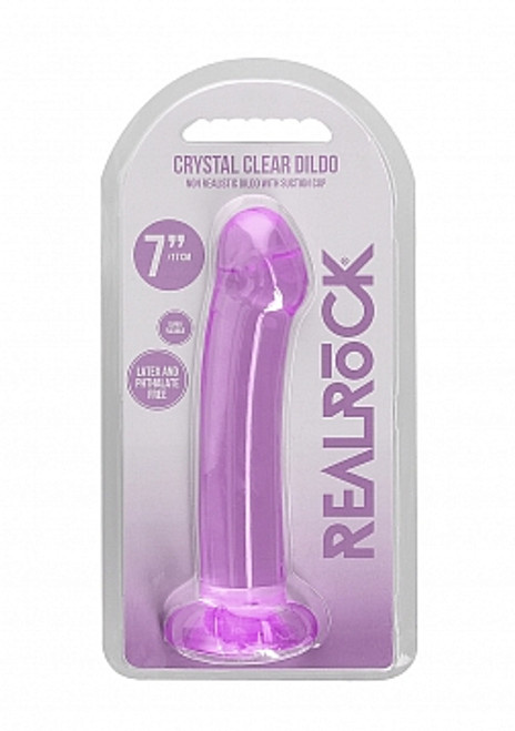 Real Rock 7" Crystal Clear Dildo Purple