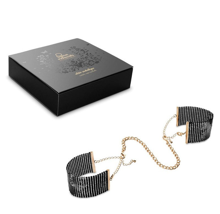 Bijoux Metallic Mesh Blk Cuffs