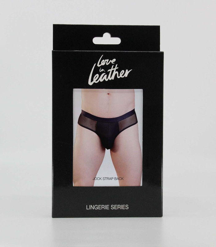 Love In leather Fishnet Jock-Strap S/M Black