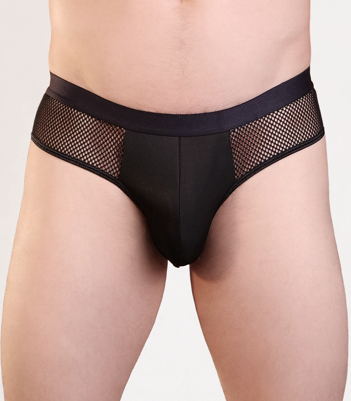 Love In leather Fishnet Jock-Strap S/M Black