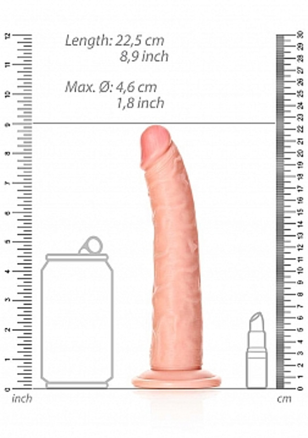 Real Rock 8" Slim Dildo Flesh