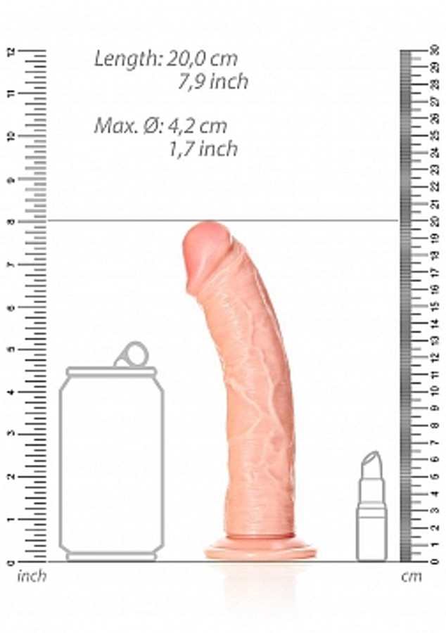 Real Rock 7" Curved Dildo Flesh