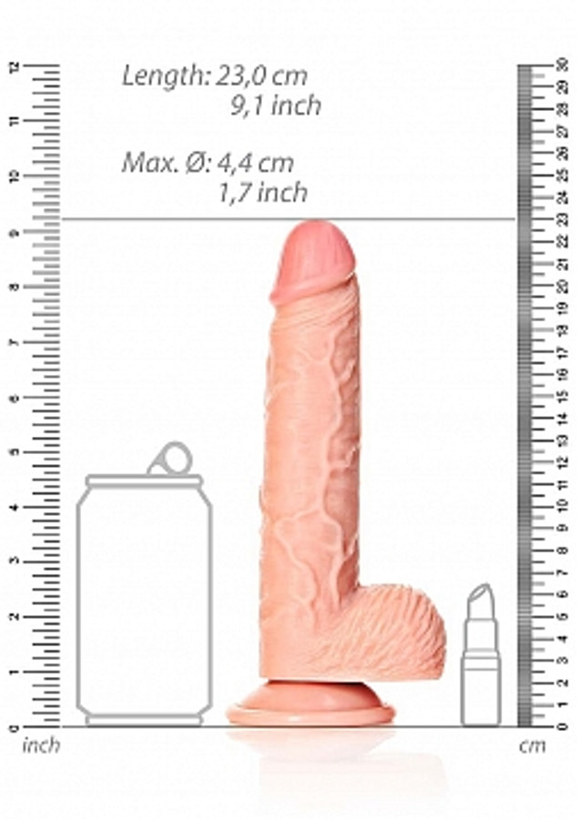 Real Rock 8" Straight Dildo Flesh