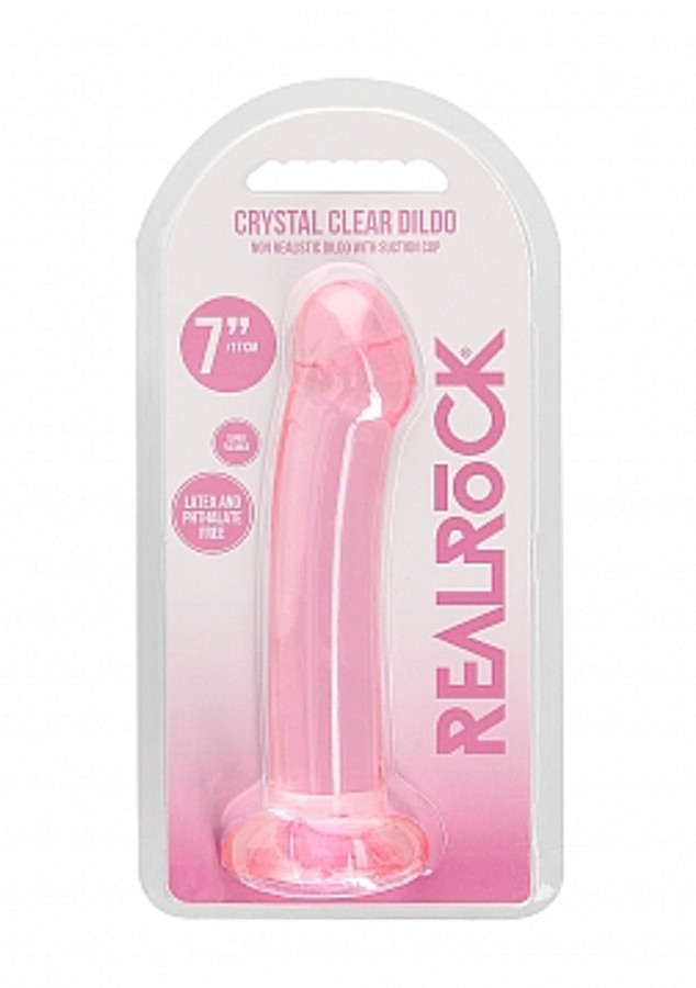 Real Rock 7" Crystal Clear Dildo Pink