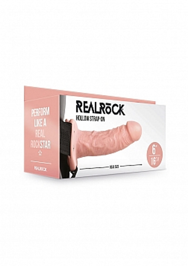 Real Rock 6" Hollow Strap-On Flesh