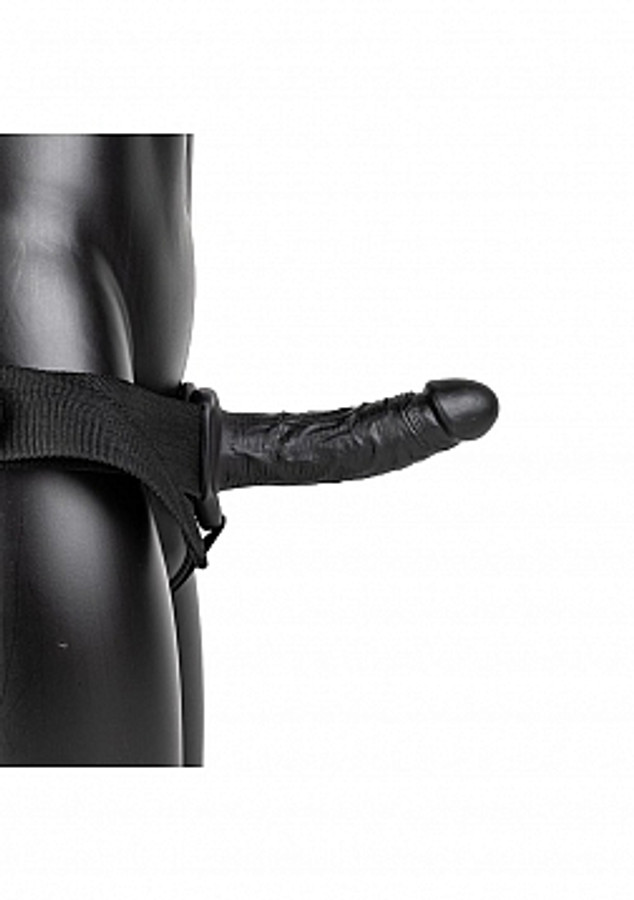 Real Rock 6" Hollow Strap-On Black