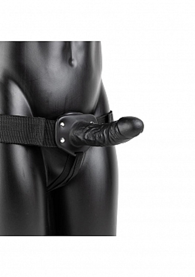 Real Rock 6" Hollow Strap-On Black