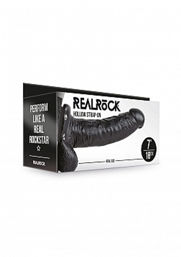 Real Rock 7" Hollow Strap-On Black