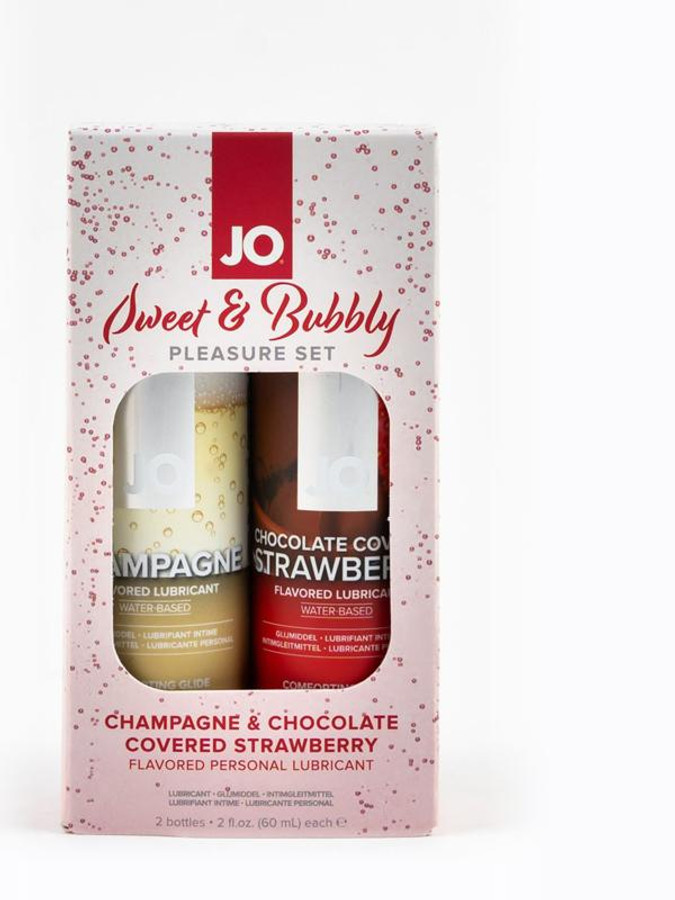 Jo Sweet and Bubbly Champagne 60ml and Chocolate 60ml Lubricant Pleasure Set
