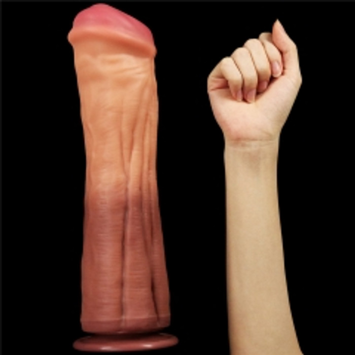 Lovetoy 12" Dual Layer Silicone Cock