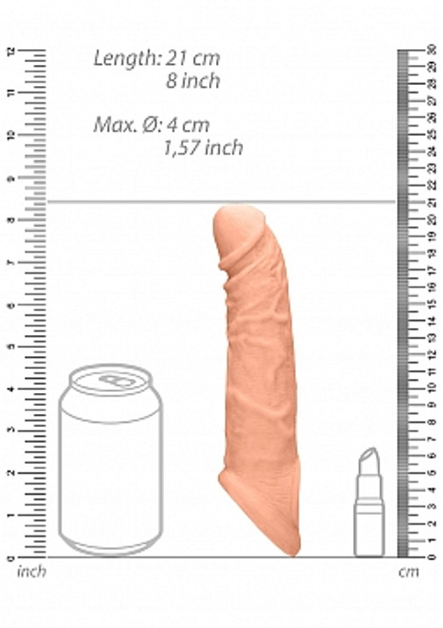 Real Rock Penis Sleeve 8" 21cm Flesh