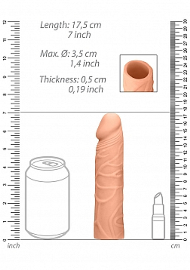 RealRock Penis Sleeve 7" 16.8cm Flesh