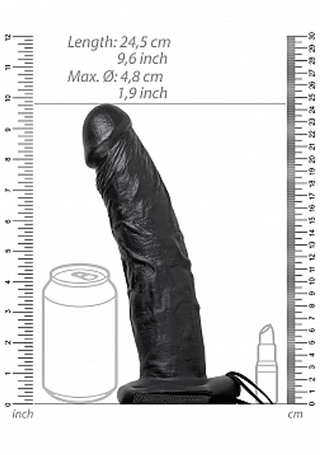 Real Rock 8"- 21cm Hollow Strap-On Black