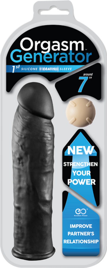 7" Orgasm Generator Penis Sleeve Black