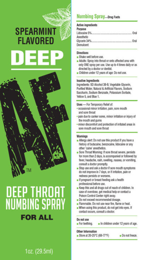Deep AF Spearmint 29.5ml Deep Throat Spray