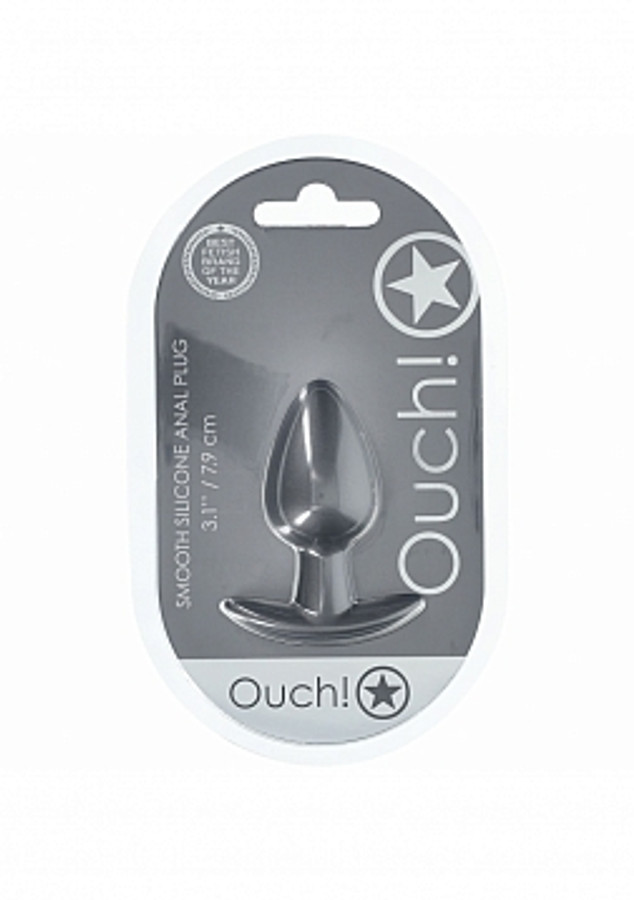 Ouch! Anal Plug Silicone Gun Metal Medium