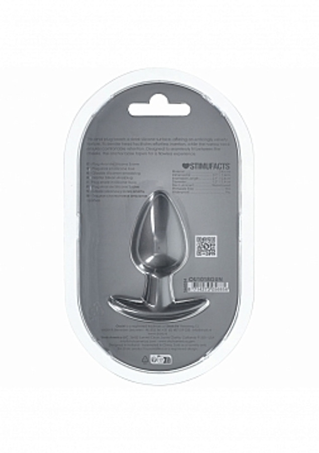 Ouch! Anal Plug Silicone Gun Metal Medium