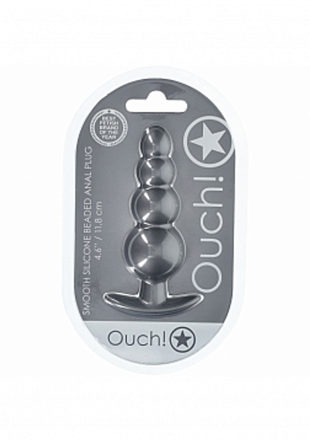 OUCH! Beaded Anal Plug - Gun Metal