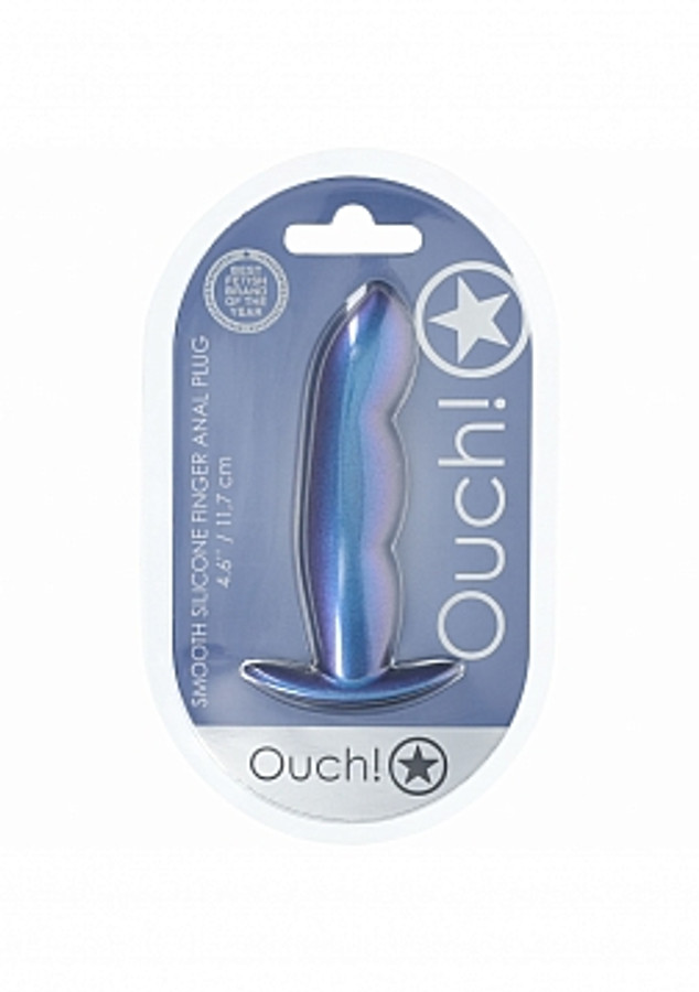 OUCH! Finger Anal Plug - Metallic Blue