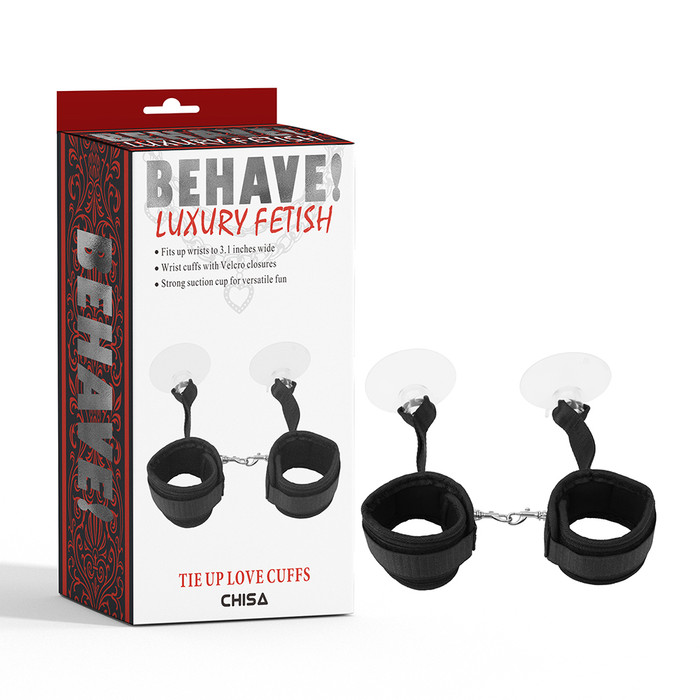 BEHAVE Luxury Fetish Tie Up Love Cuffs Black
