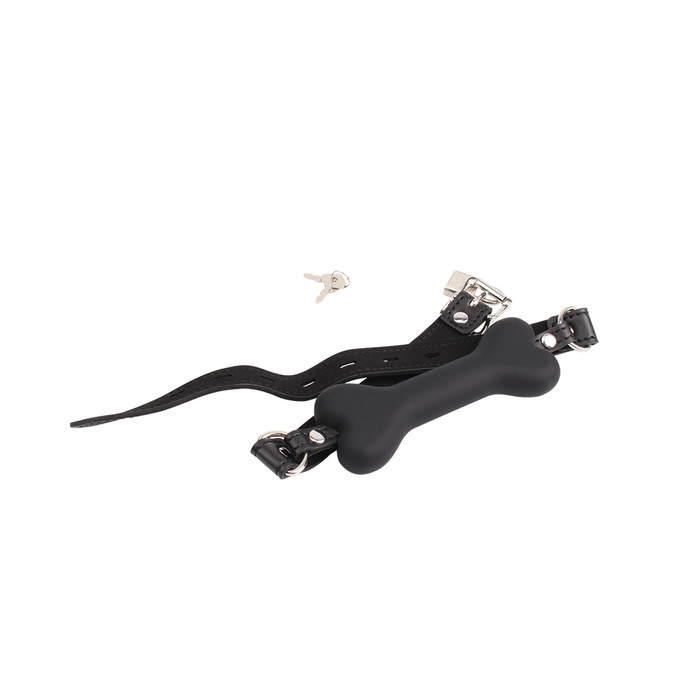 BEHAVE Luxury Fetish Doggle Bone Bit Gag-Black