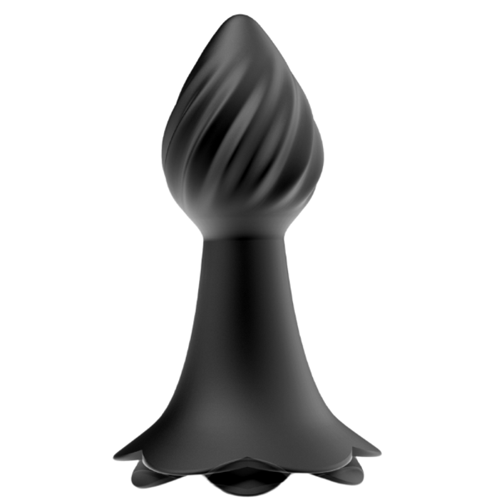 Iceberg Rose Metallic Black 10 Rhythms Vibrating Anal Plug Iceberg Rose Metallic Black 10 Rhythms Vibrating Anal Plug