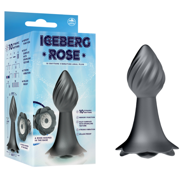 Iceberg Rose Gray 10 Rhythms Vibrating Anal Plug Iceberg Rose Gray 10 Rhythms Vibrating Anal Plug