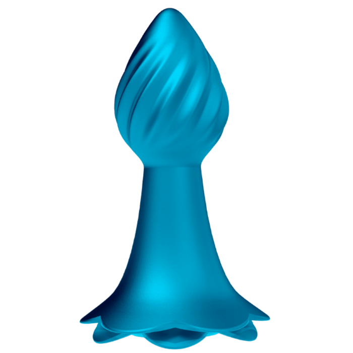 Iceberg Rose Metallic Blue 10 Rhythms Vibrating Anal Plug Iceberg Rose Metallic Blue 10 Rhythms Vibrating Anal Plug