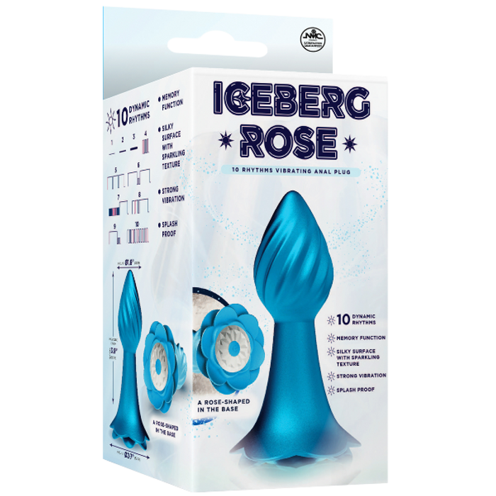 Iceberg Rose Metallic Blue 10 Rhythms Vibrating Anal Plug Iceberg Rose Metallic Blue 10 Rhythms Vibrating Anal Plug