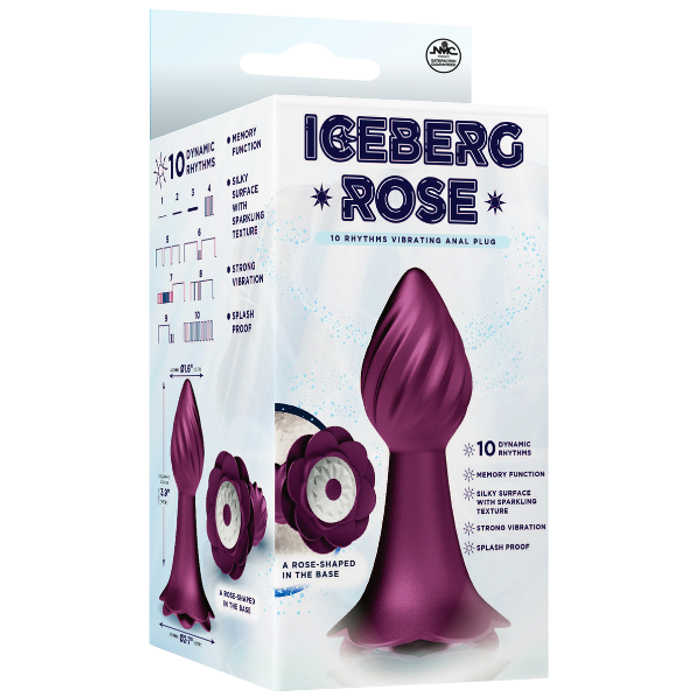 Iceberg Rose Metallic Rubine Red 10 Rhythms Vibrating Anal Plug Iceberg Rose Metallic Rubine Red 10 Rhythms Vibrating Anal Plug
