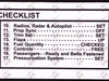 60061, Take Off & Landing Checklist Decal, Middle Closeup