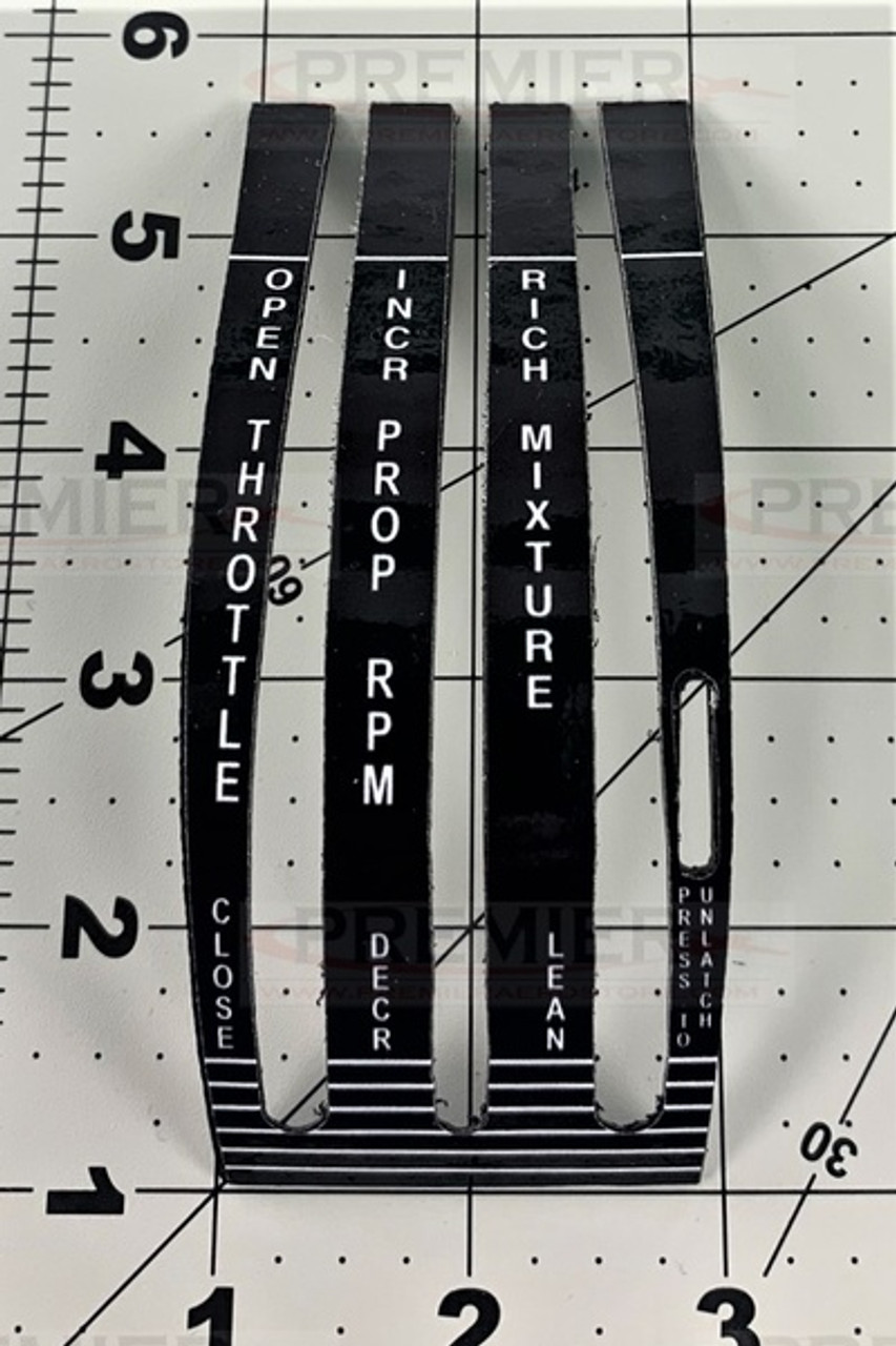 Decal Only, Piper PA-28, PA-32RT-300, 300T Engine Control Plate & Decal Kit. H69669-45, 69669-45, 69669-045