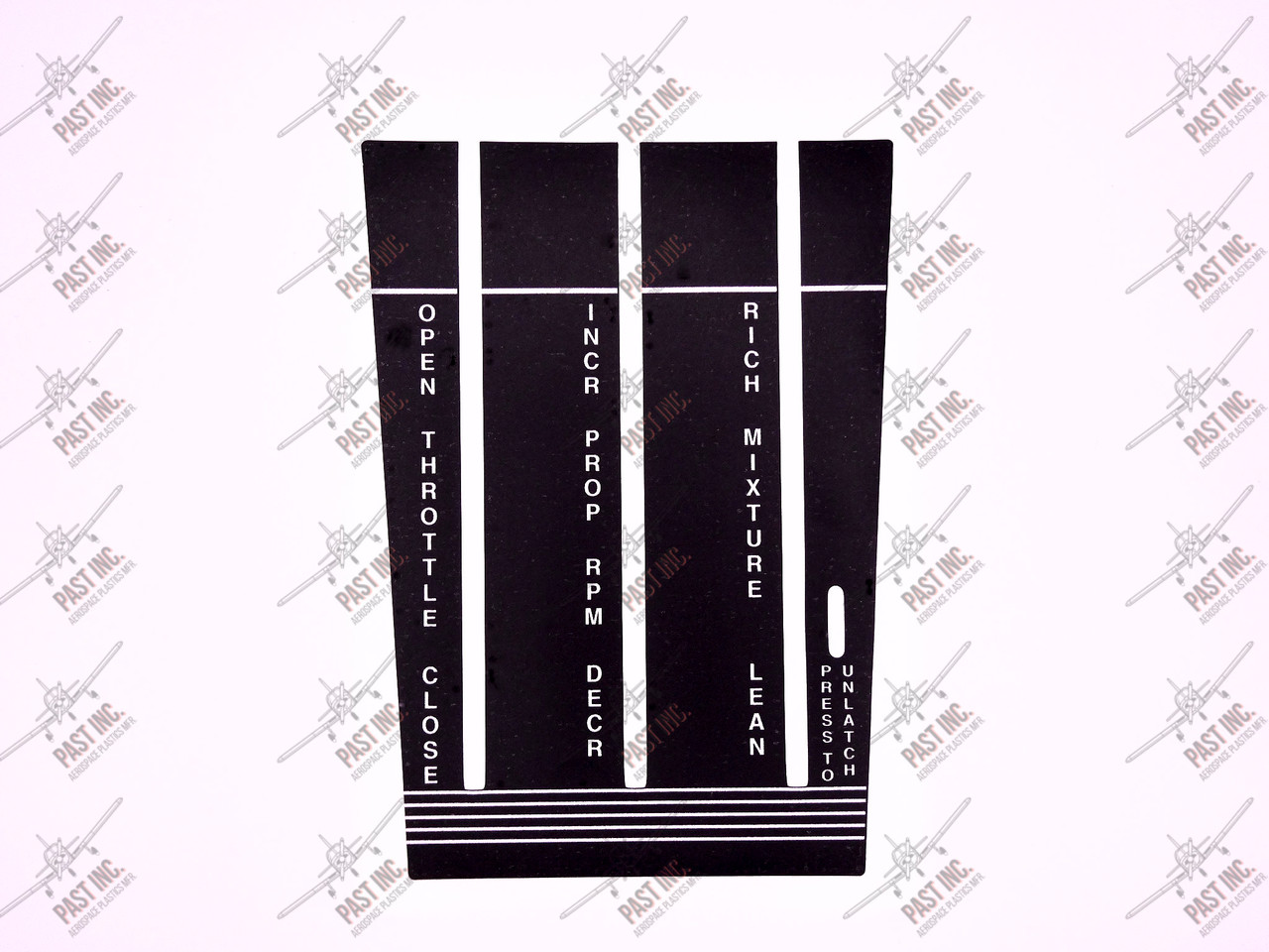 50111 - Throttle, Prop, & Mixture 4-Prong Decal, Piper
