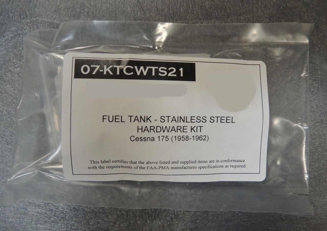 Cessna 175 Wing Tank Stainless Steel hardware Kit. 07-KTCWTS21