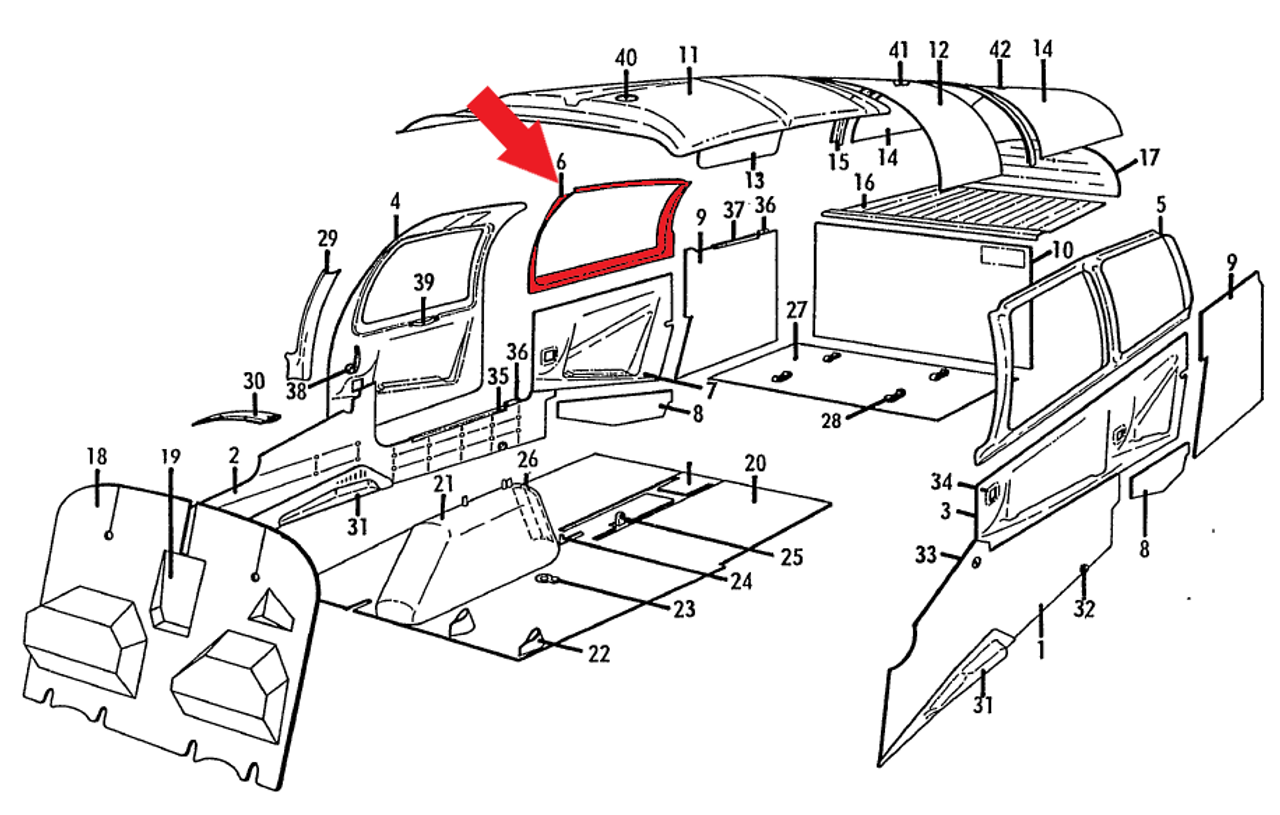 MOONEY M20C, M20D, M20E MOULDING, WINDOW, REAR, RH P130079-35, 130079-35