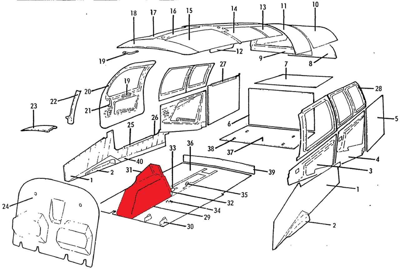 P130103-9, MOONEY M20C, M20D, M20E, M20F, COVER, LOWER FRONT, 130103-9