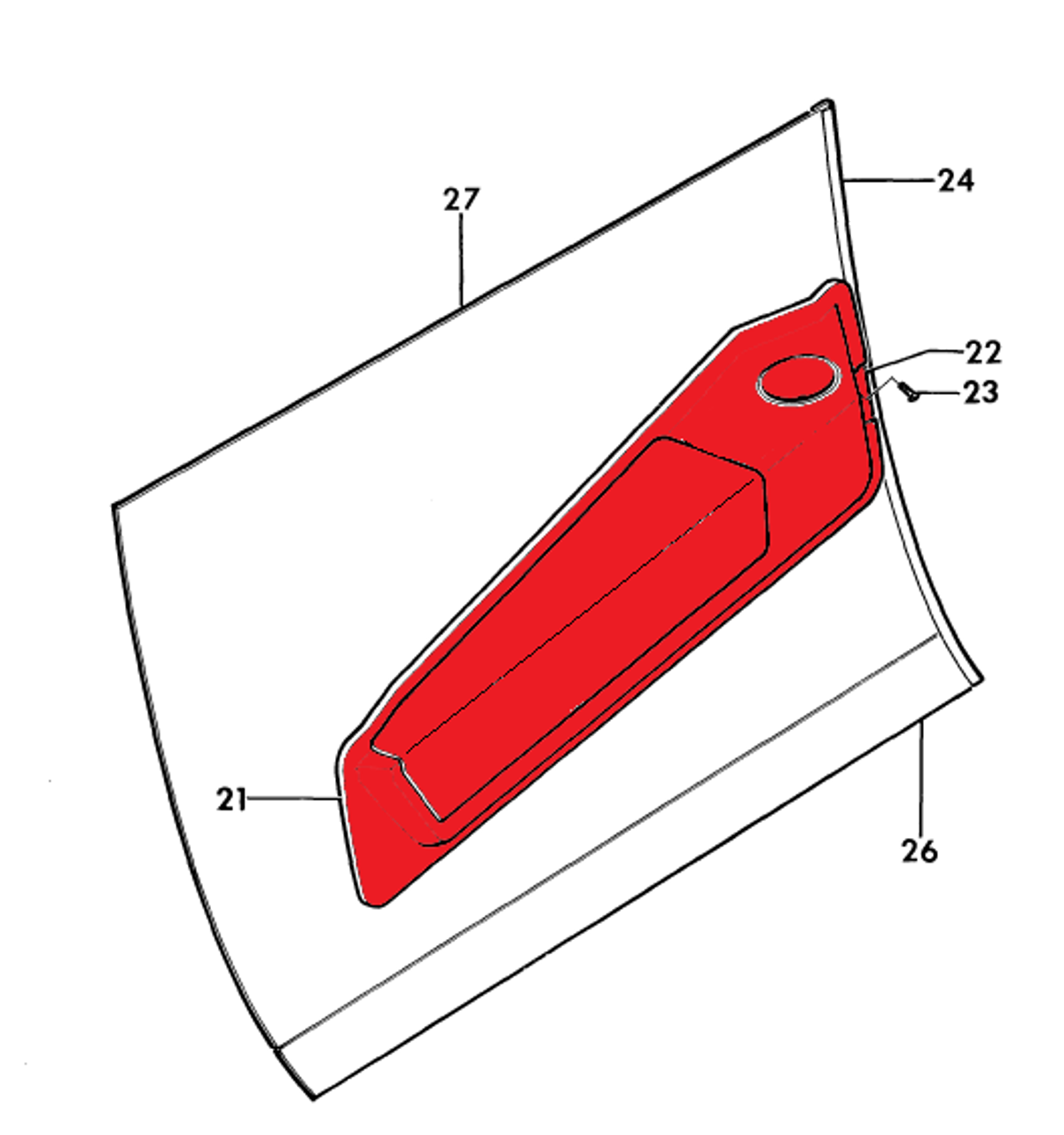 P60-530381-1, BEECHCRAFT, B60, ESCUTCHEON, ARMREST LH, 60-530381-1