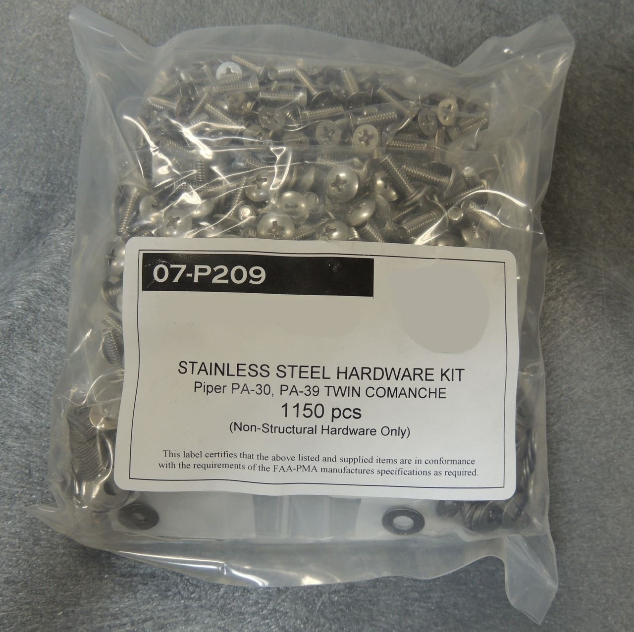 Piper PA-30 / PA-39 Stainless Steel Exterior Screw Kit. 07-P209