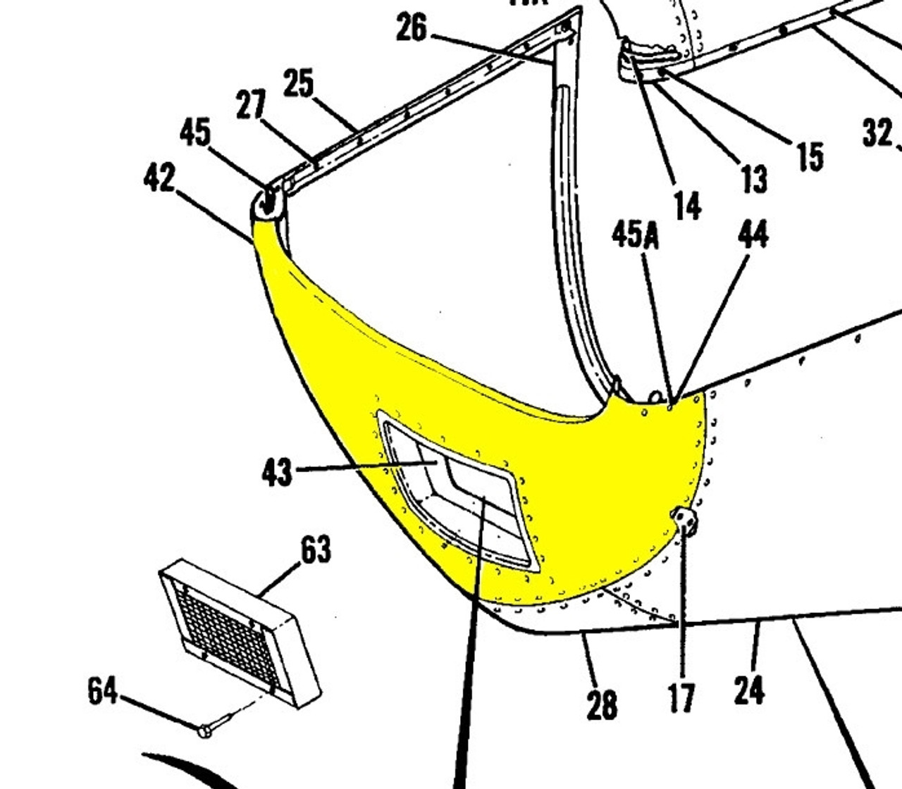 Cessna 180 Lower Nose Cap. SC180605-1
