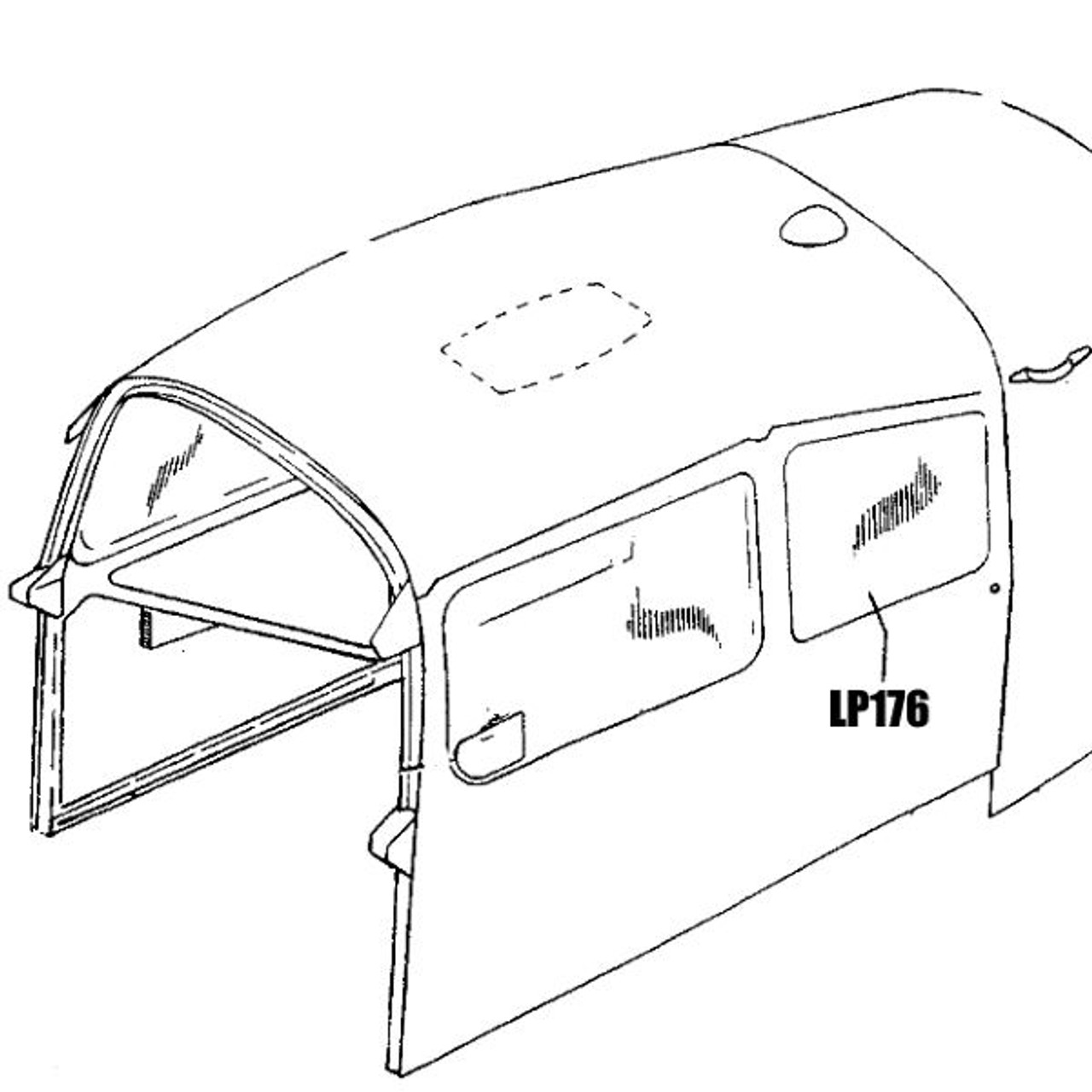 LP176 Beechcraft 19 / 23 / 24 - #2 Window - Left. 169-420005-167, 169-420021-11