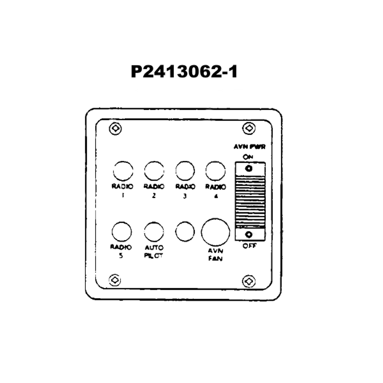 Cessna 172RG Panel Assy - Avionic. P2413062-1, 2413062-1