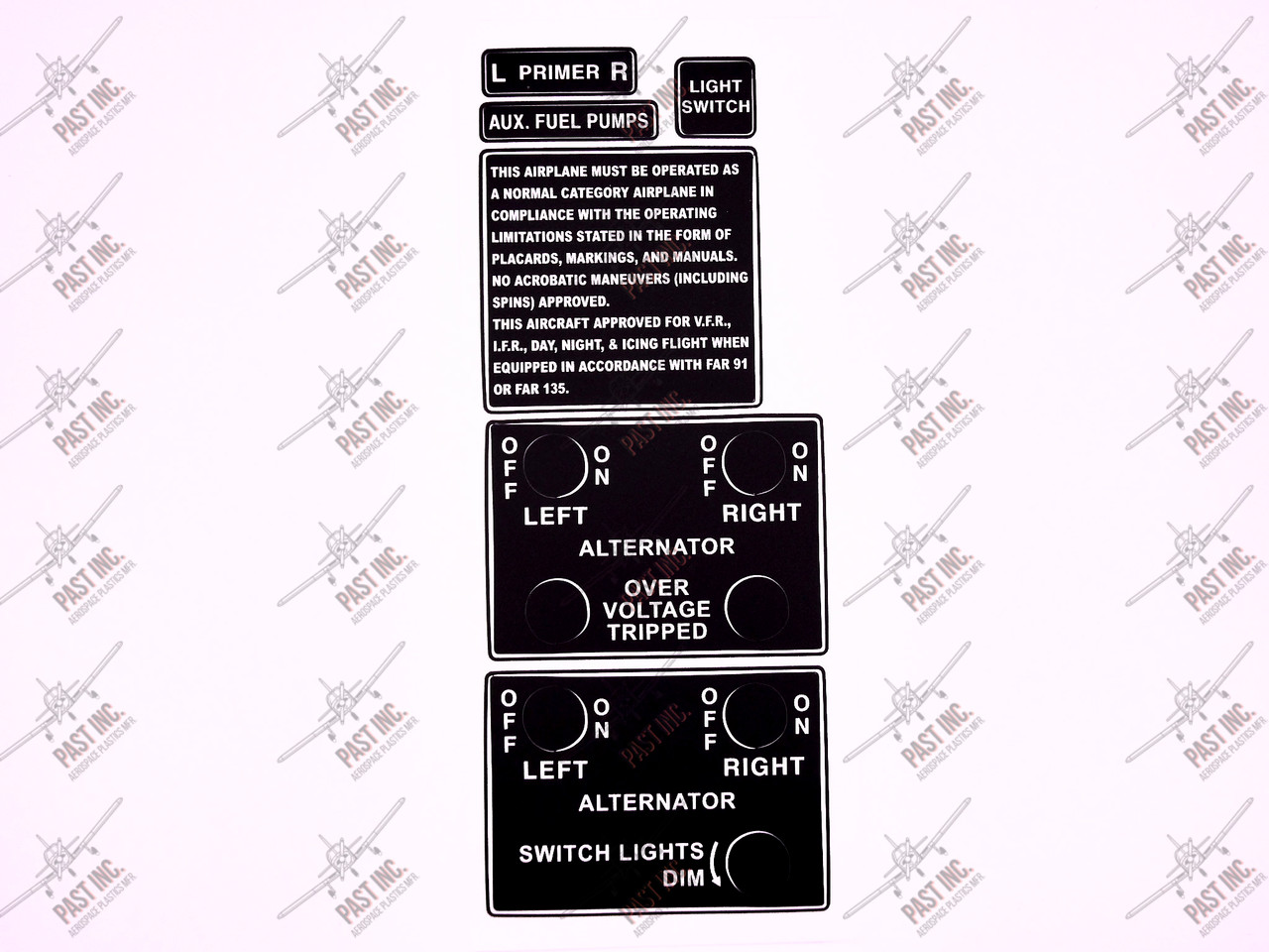 50110 - Switch Panel Decal Set, Piper