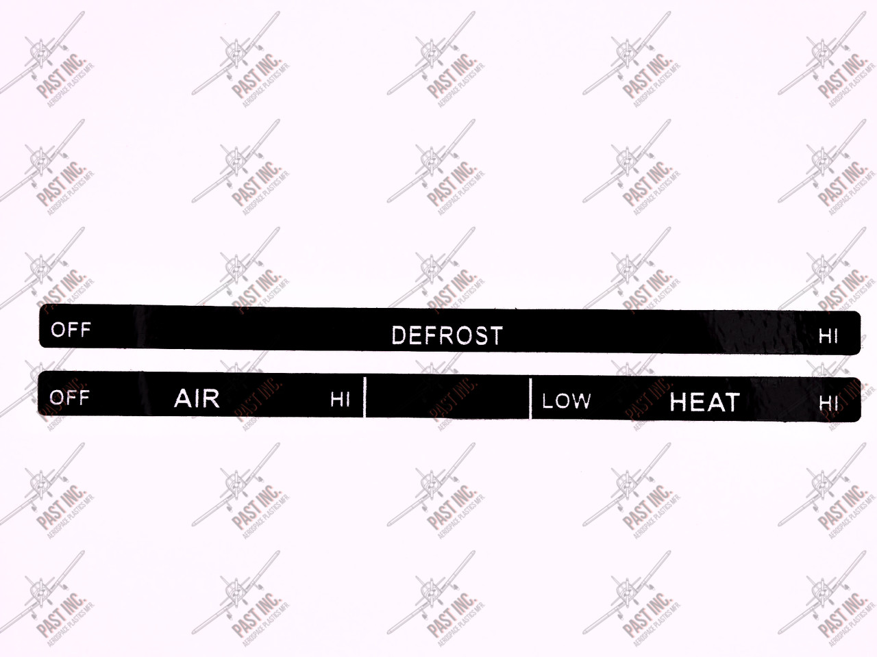 50112 - Off/HI Defrost, Air, & Heat Decal, Piper