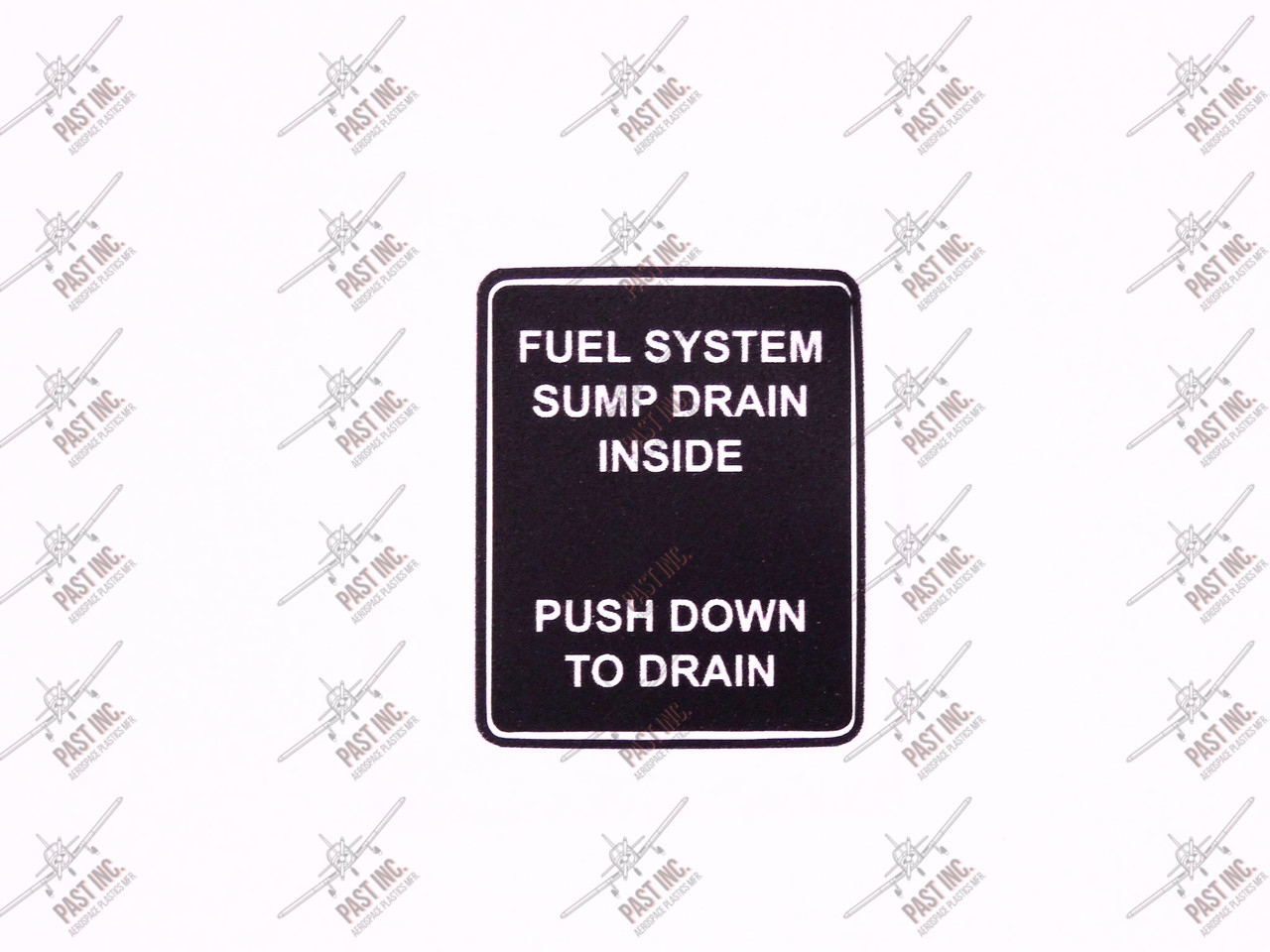 50116 - Fuel System Sump Drain Decal, Piper