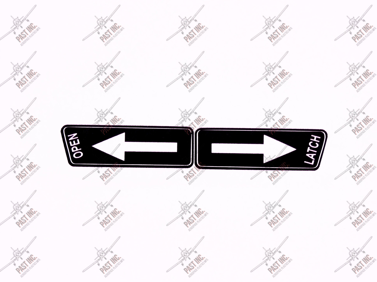 50128 - Pan Door Latch, Open/Latch Decal, Piper