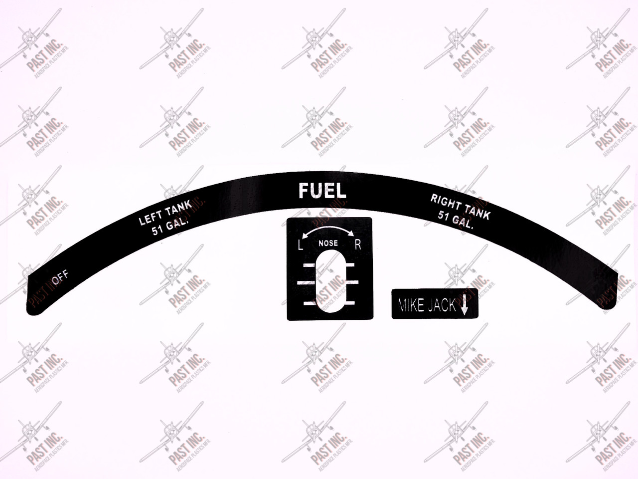 50094-4, Fuel 51 Gal. With Left/Right Nose & Mike Jack Decal, Piper