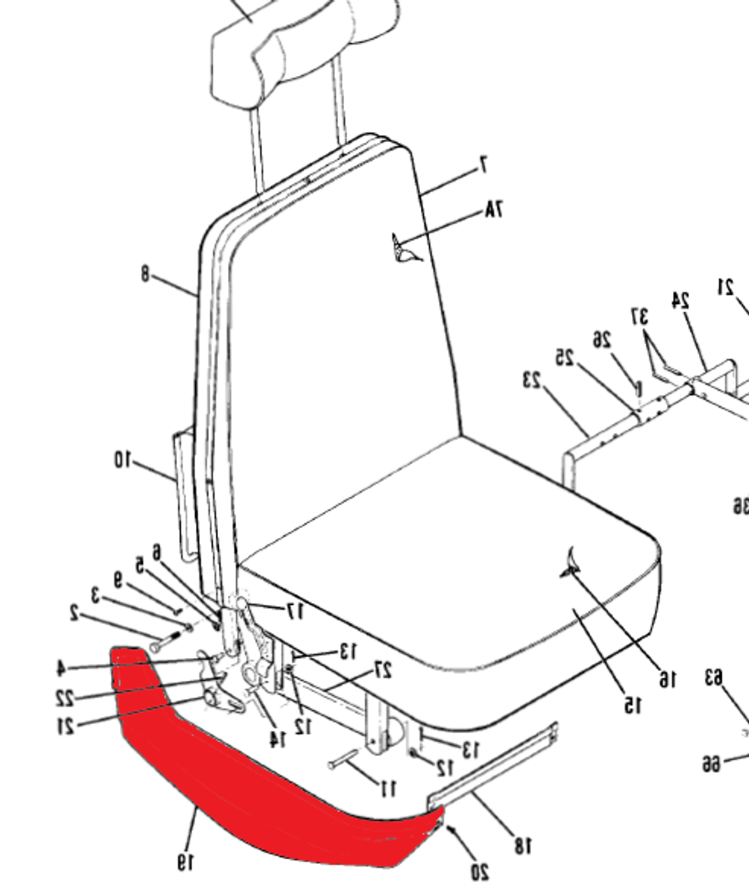 CESSNA 172P TRIM - SEAT BOTTOM RH P0714010-2, 0714010-2