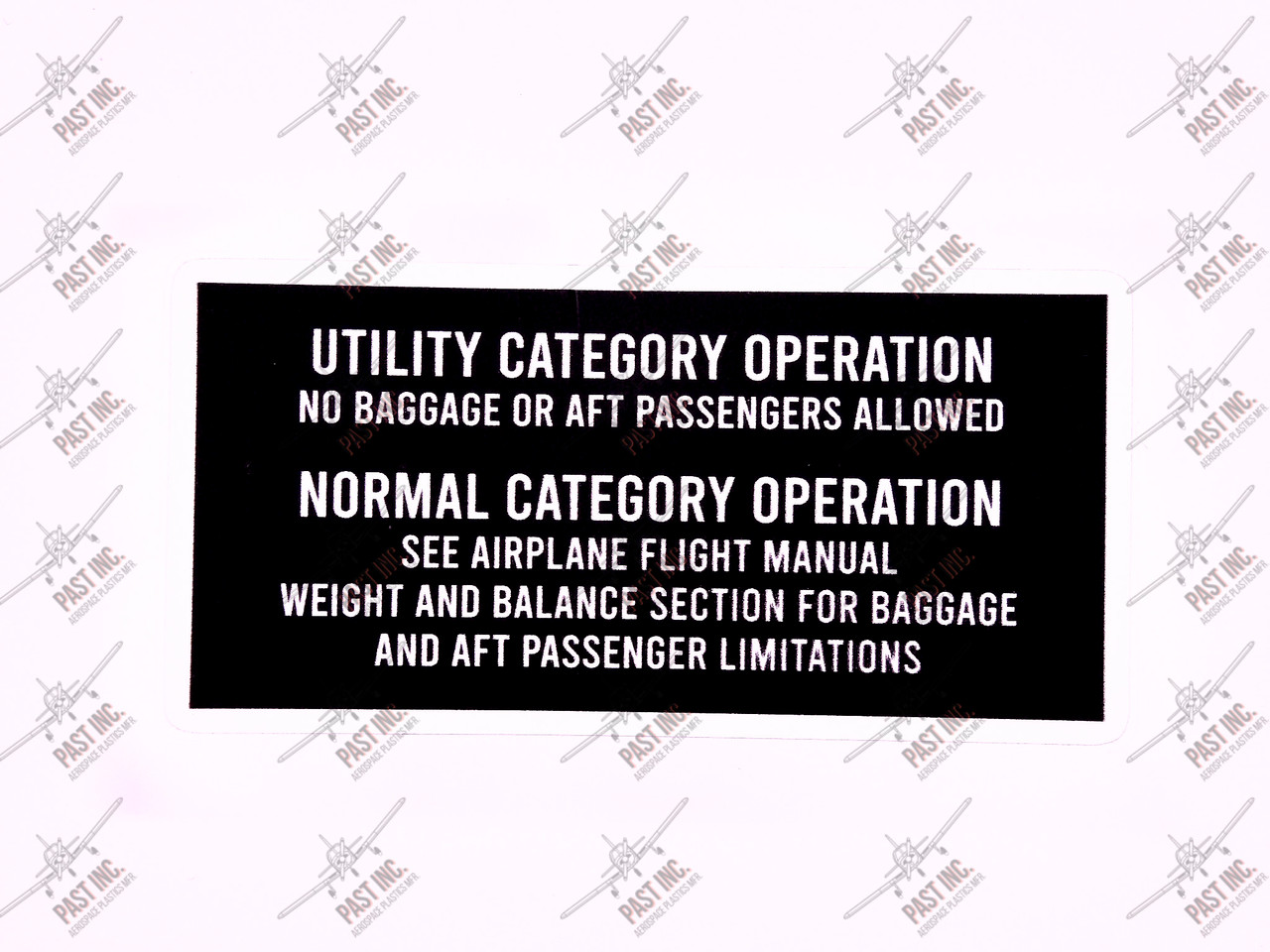 60128, DECAL FOR P65311-02, PIPER PA28, AFT BAGGAGE PANEL